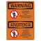 Signmission Safety Sign, OSHA WARNING, 7" Height, Opening Door Will Stop Machine Bilingual, Landscape OS-WS-D-710-L-12735 - alternate 1